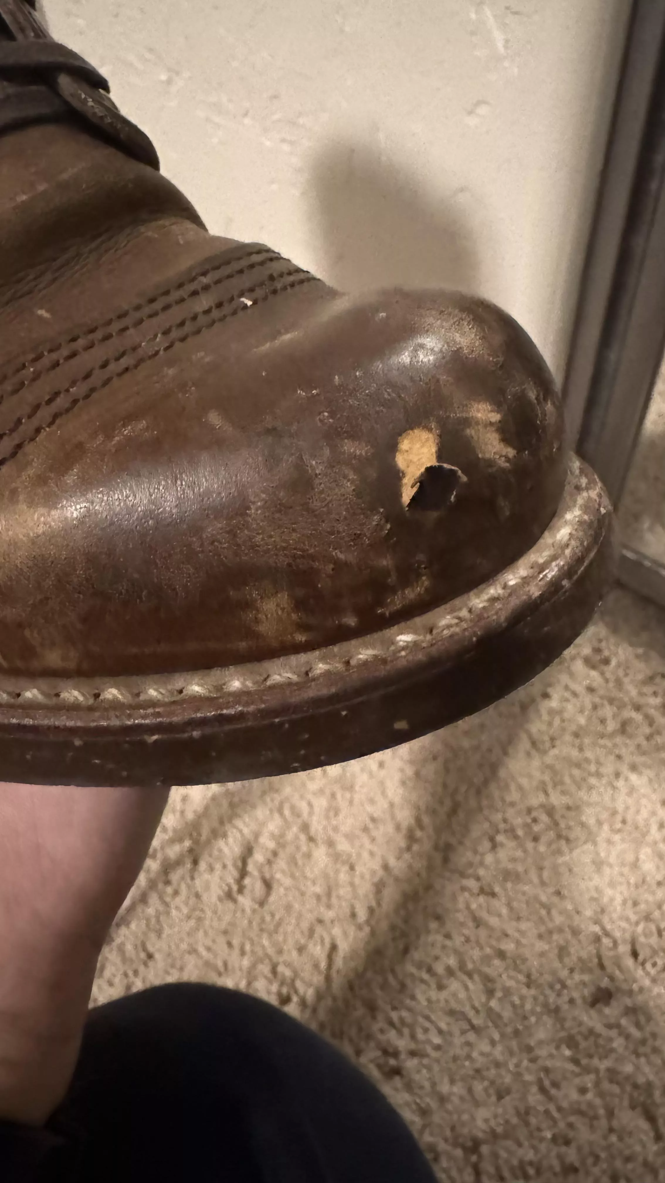 Any tips on how I could fix this gouge in my boots?
