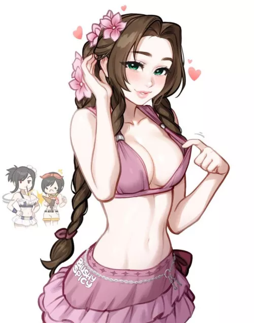 Bikini Aerith lets you peek (blushyspicy) [Final Fantasy 7 Rebirth]