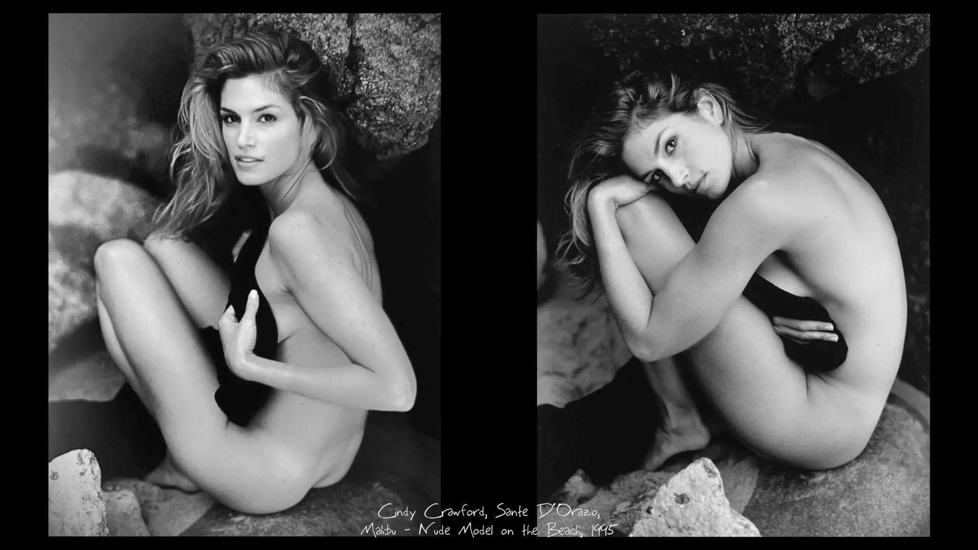 Cindy Crawford, Sante D´ Orazio, Malibu - nude Model on the Beach, fine art photography, 1995