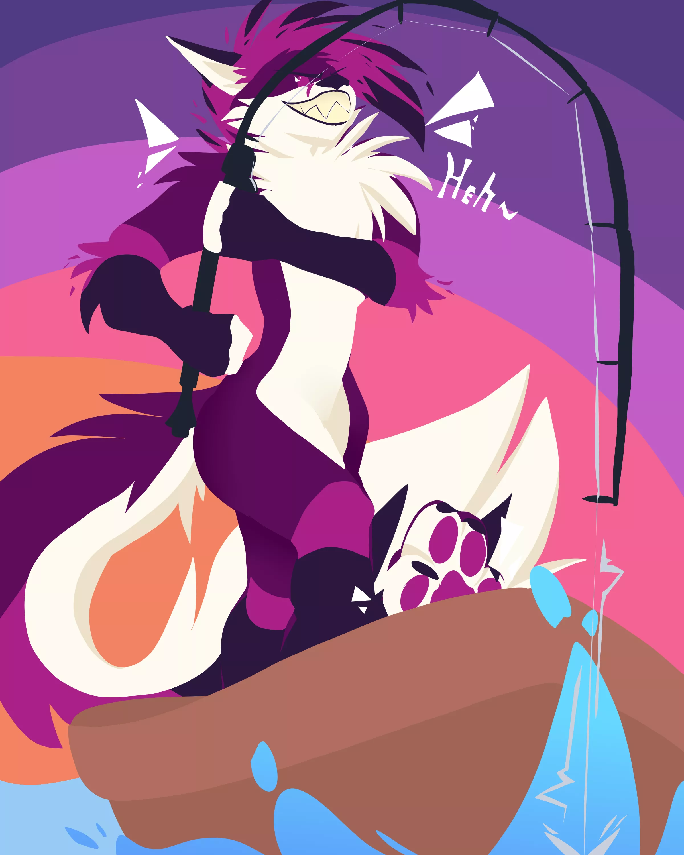 Fox gone fishin! [by StainlessTheFox]