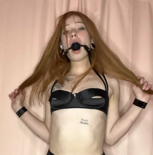 Gagged but still I can deafen you with my moans