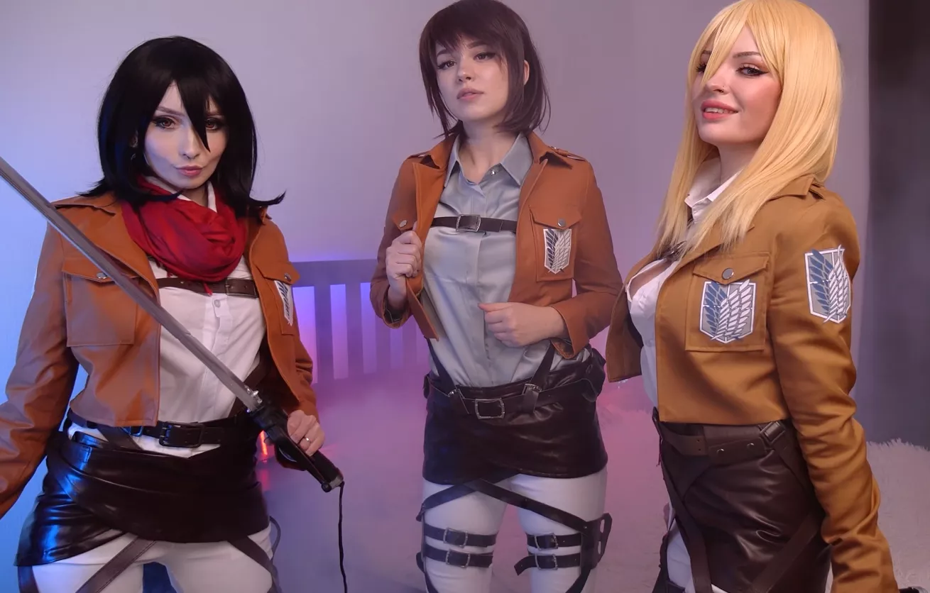 Historia, Mikasa and Sasha(Sonya Vibe, Zirael Rem and Cherry Acid)[Attack on Titan]