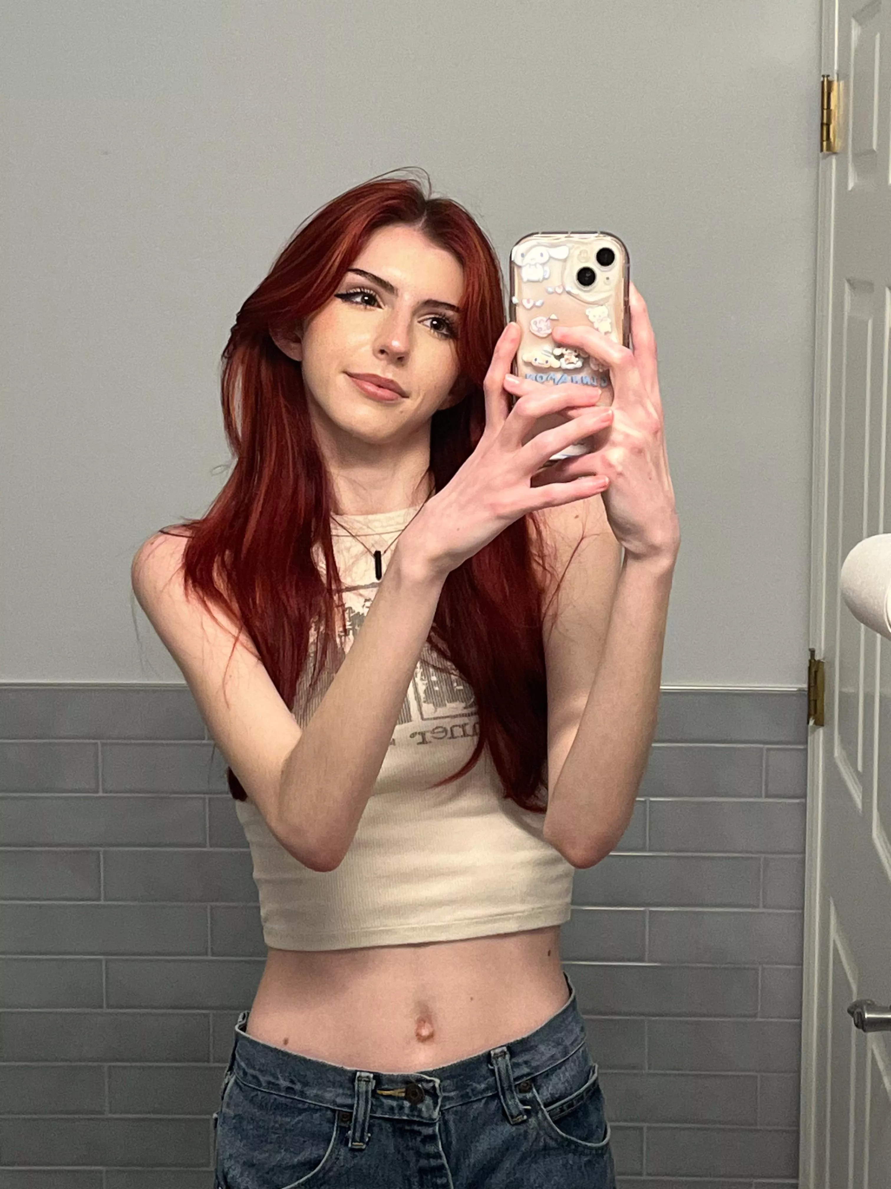 i used to get in trouble for not wearing bras with my crop tops