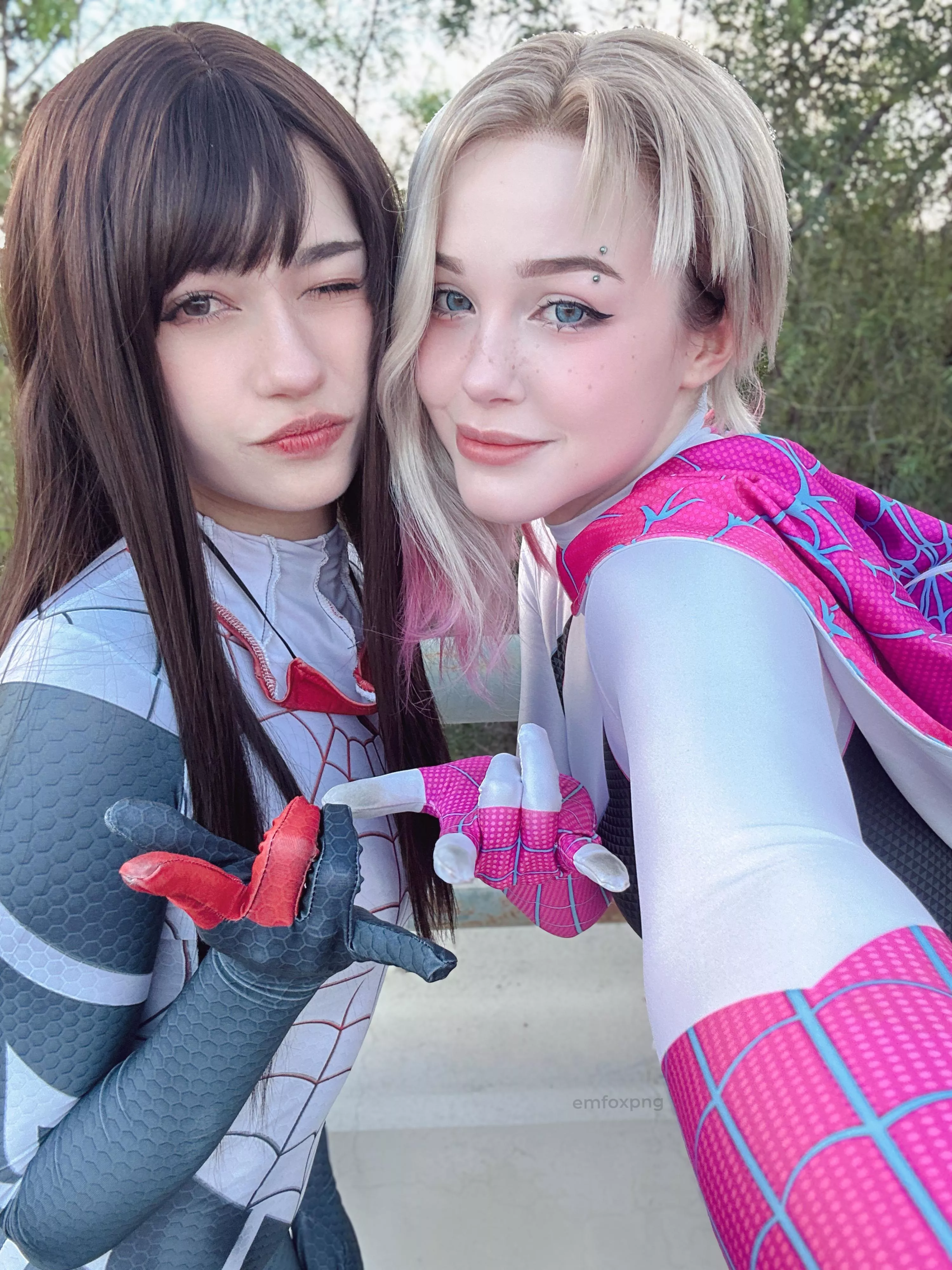 My Gwen cosplay with my friend as Silk