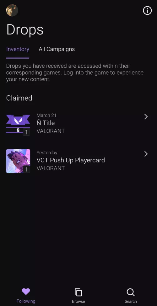 Old Claimed drops completely gone from inventory after changing username