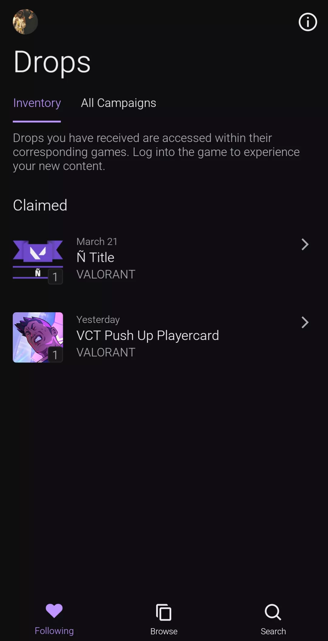 Old Claimed drops completely gone from inventory after changing username