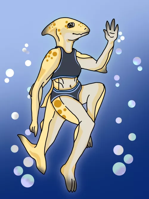 Pt.2 of my uncommon furry OC challenge. Meet Glem, the lemon shark