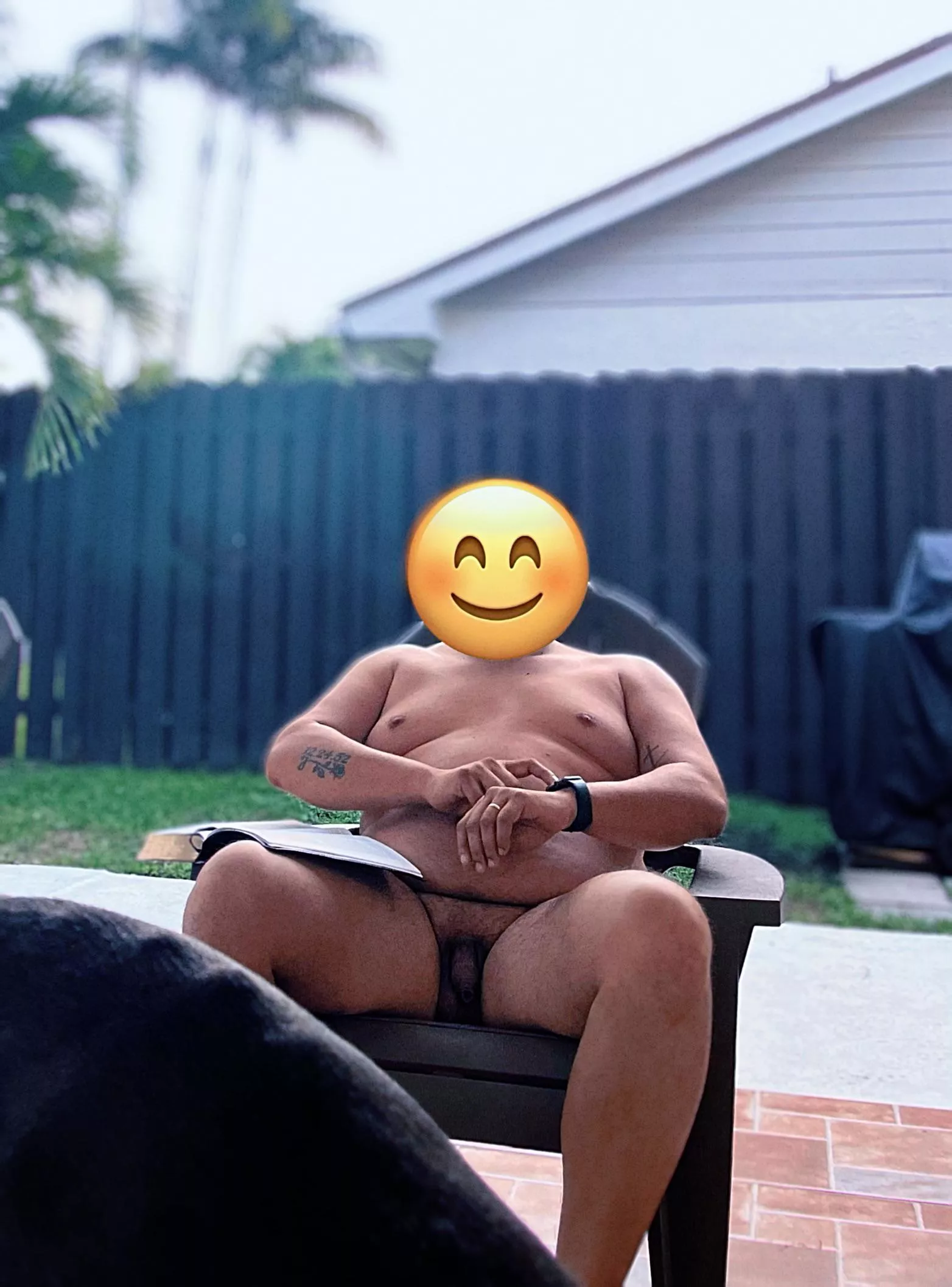 Reading in the patio