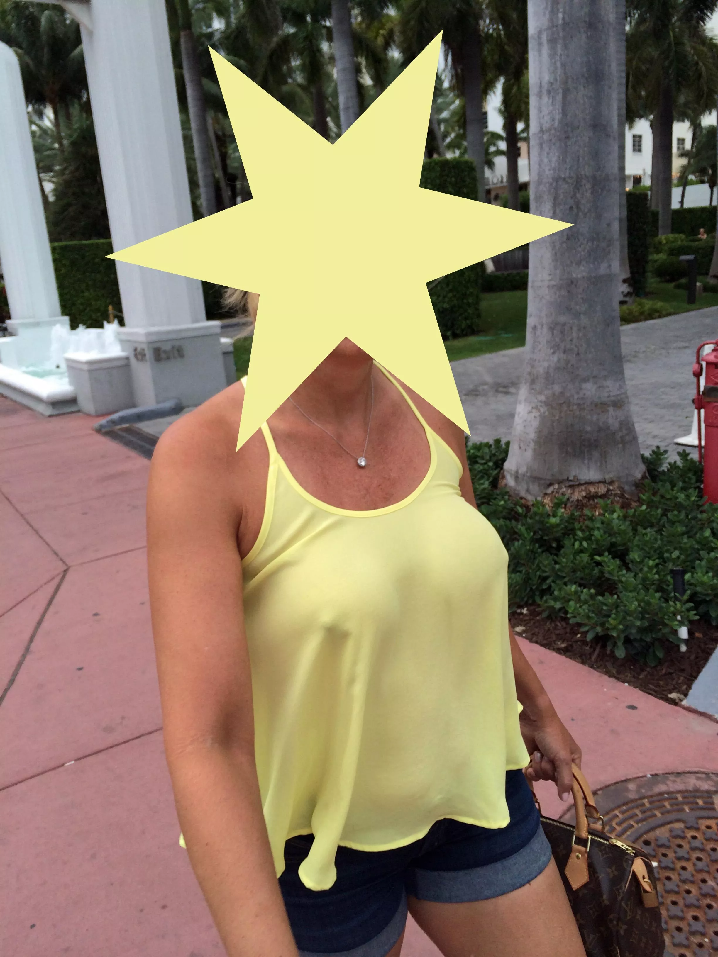 Silk tops always give me pokies while shopping.