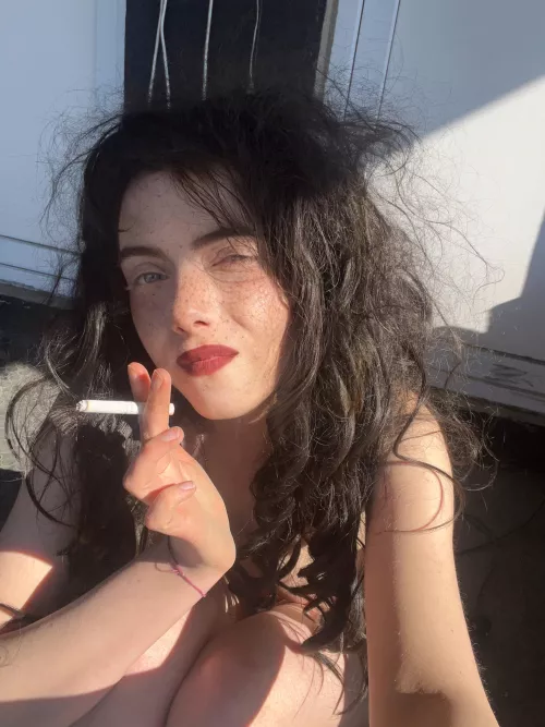 Smoking naked on the balcony is my favorite way to start the day