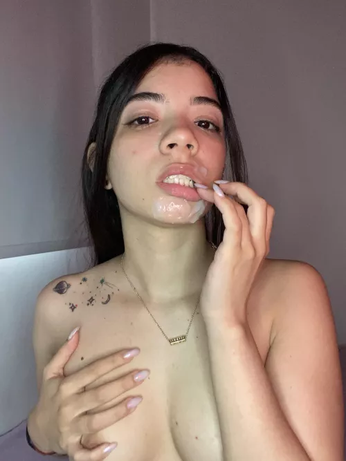 This tastes so good...imagine e licking it from your dick