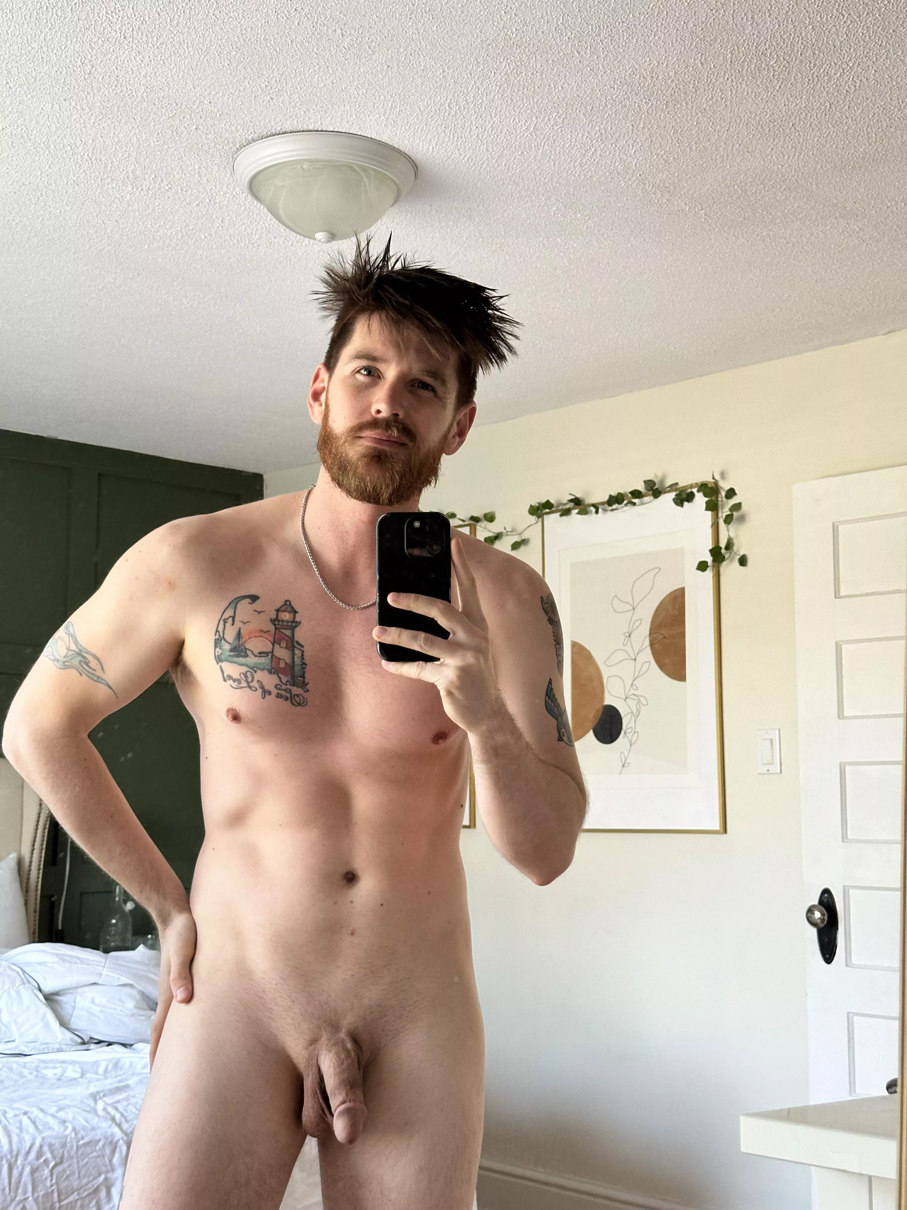 When you’ve been sick in bed all week and finally have the energy to get up you immediately take a nude