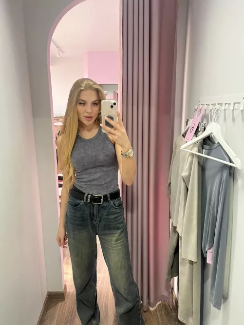 all alone in the changing room