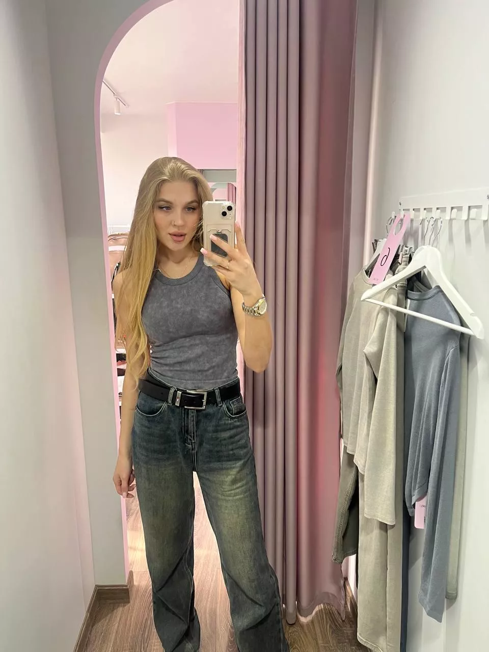 all alone in the changing room