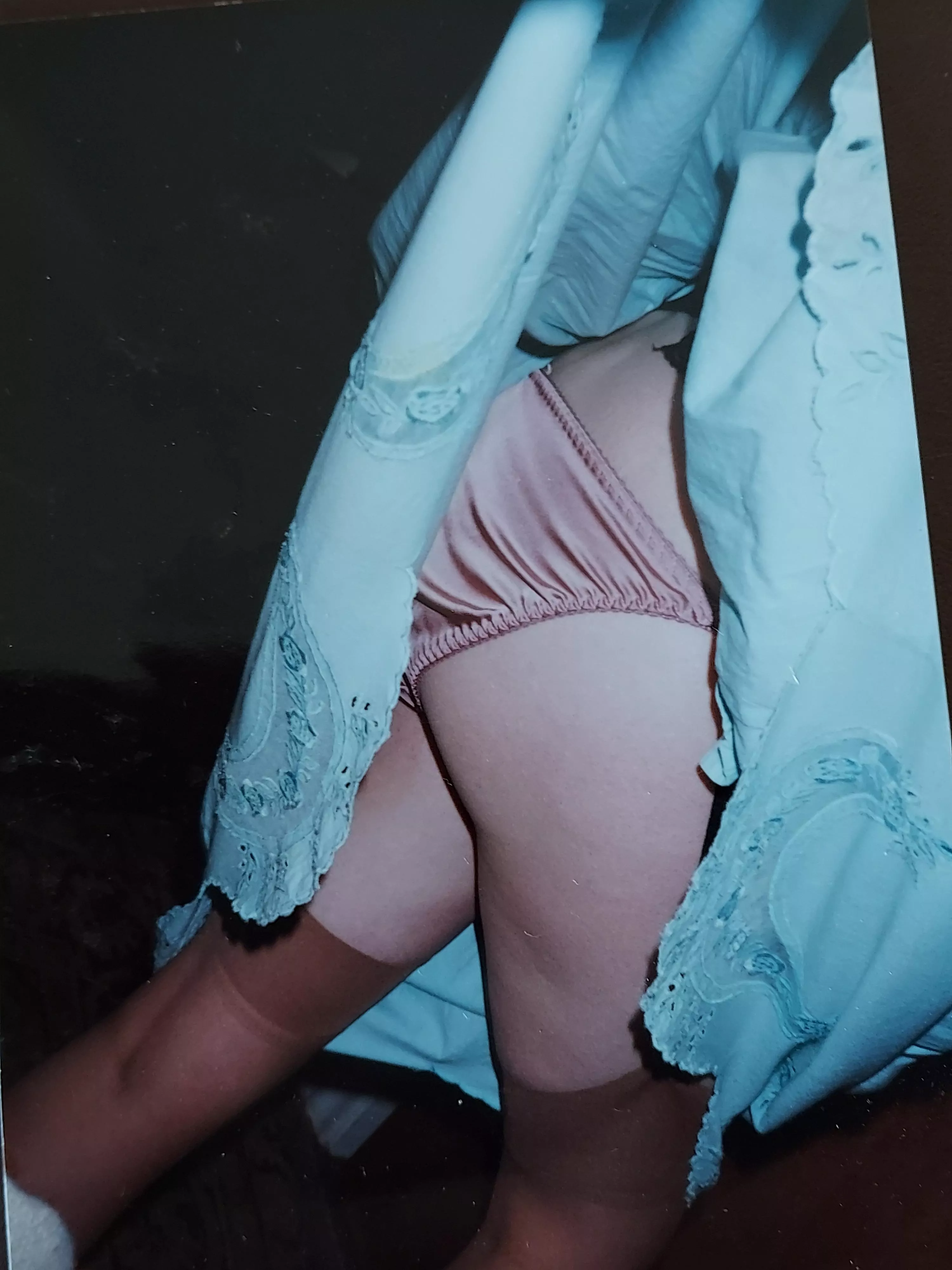 Chasing those satin panties. 1985