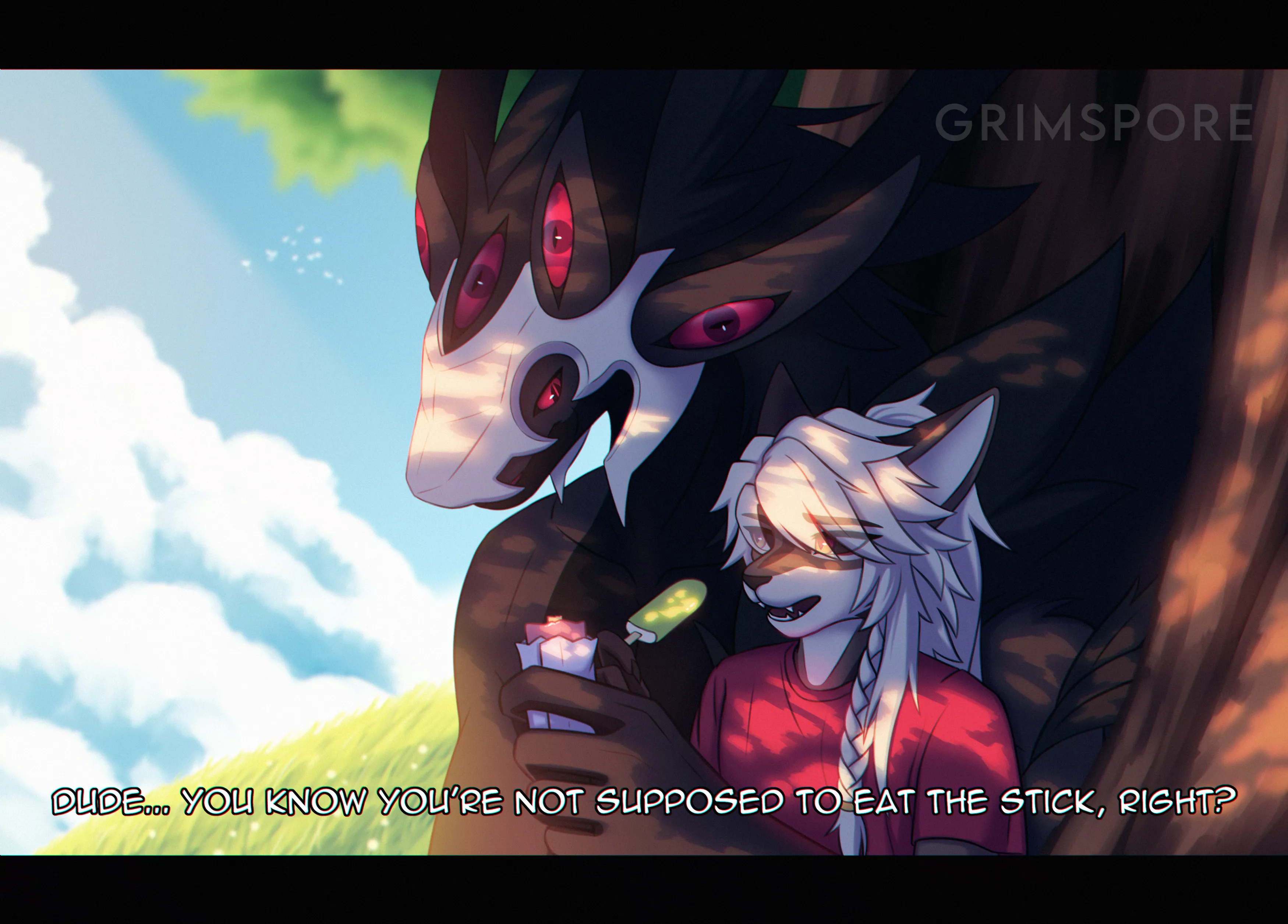 Has anyone ever tried eating their ice-cream... stick first? (art by me)