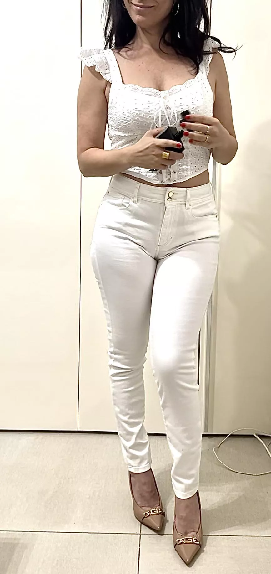 I like to make men hard. White with heels