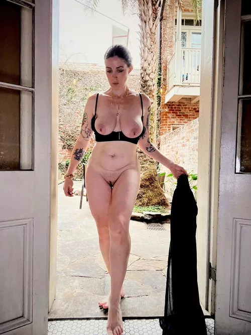 Just coming in from stripping off outside