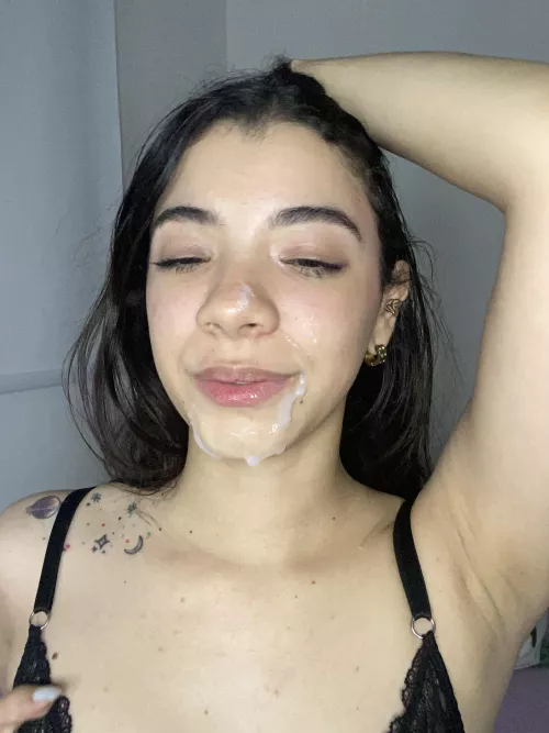 Kiss me or add more cum babe?