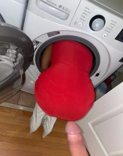 oops, i got stuck in the washer, fuckkk