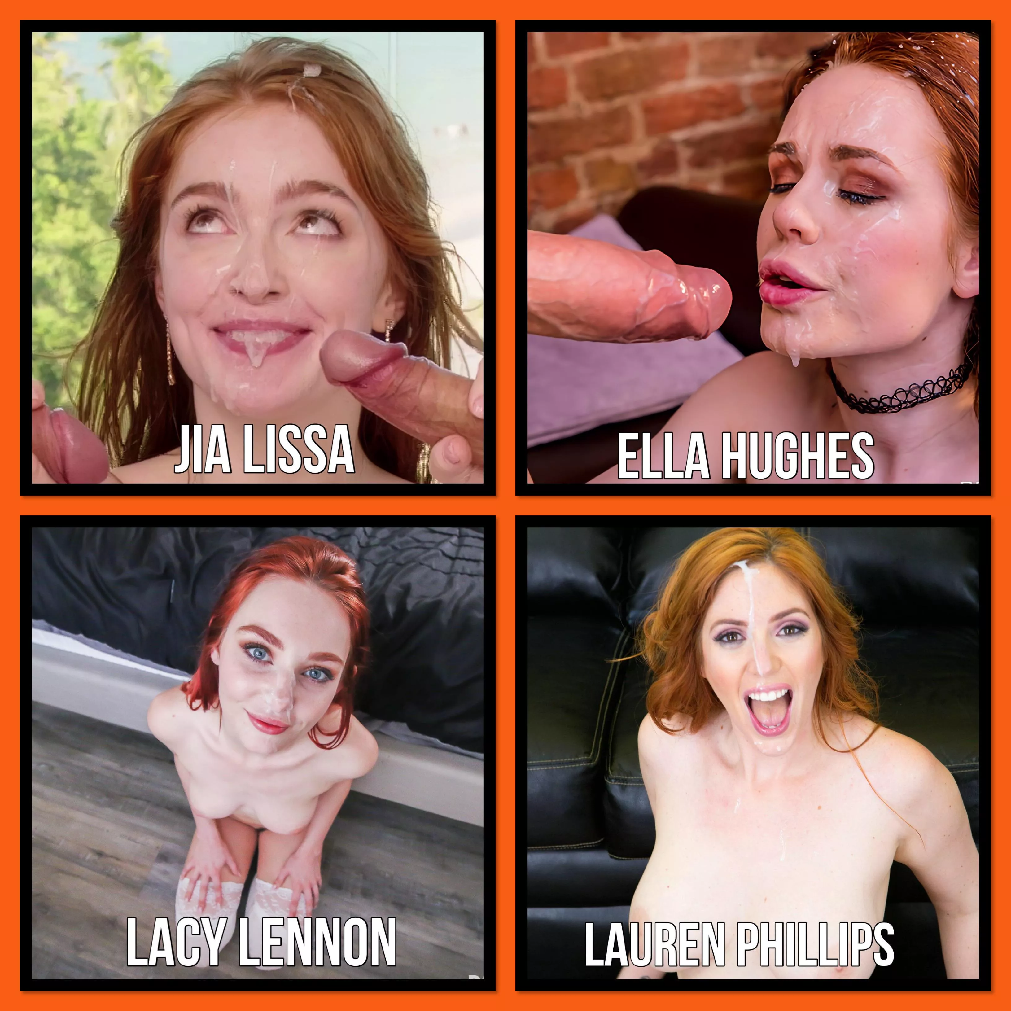 Pick one redheads facial to clean up with your tongue