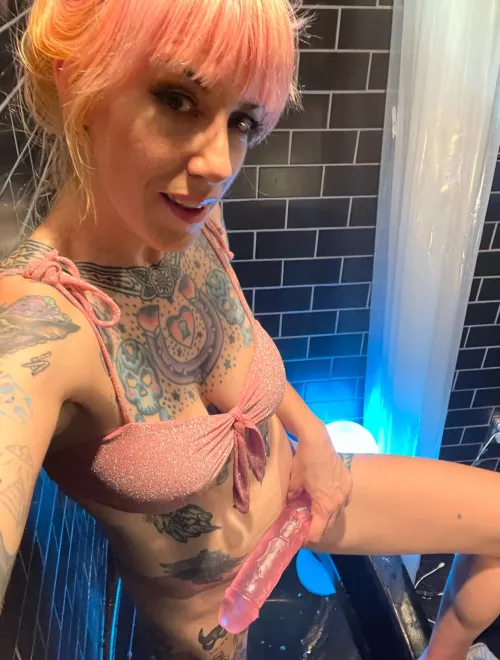 Pink dildo…shower… what happens next