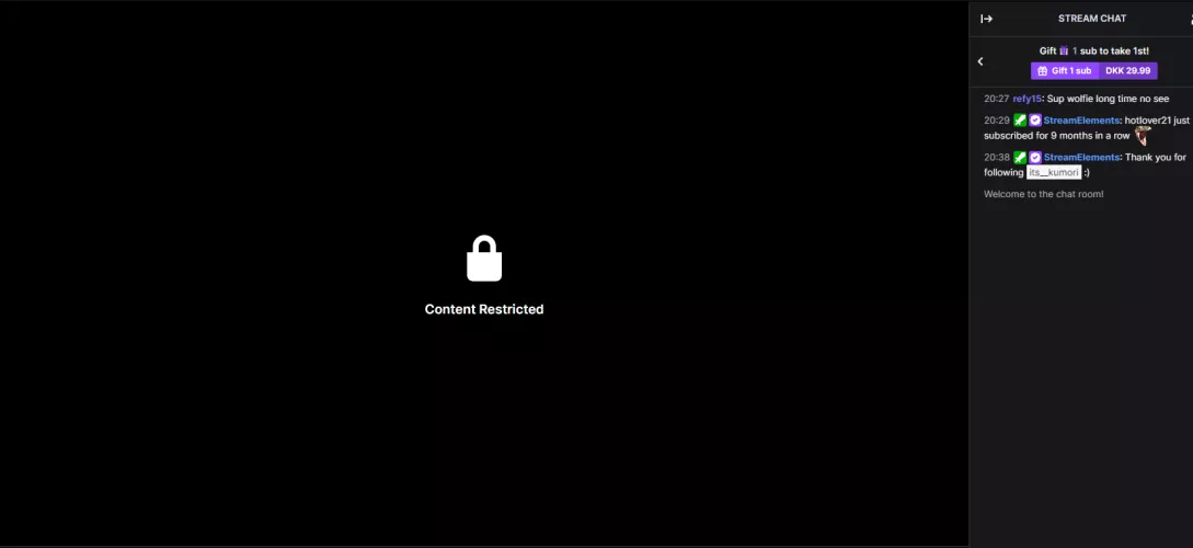 When people are not following, they can see the stream, but the second they follow this message comes up how to fix