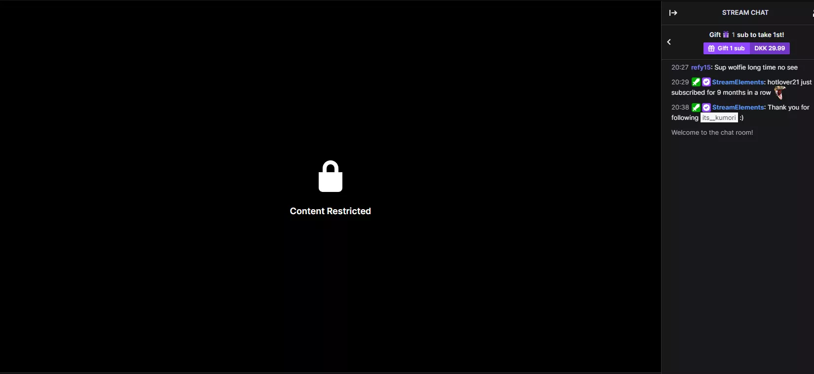 When people are not following, they can see the stream, but the second they follow this message comes up how to fix