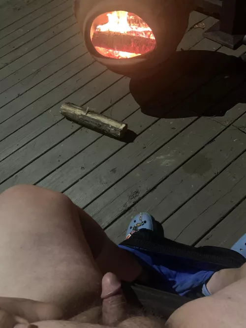 Cum relax by the fire with me
