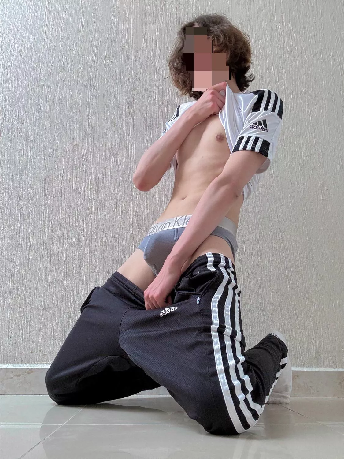 Do you want me to kneel to help you pull your pants down?