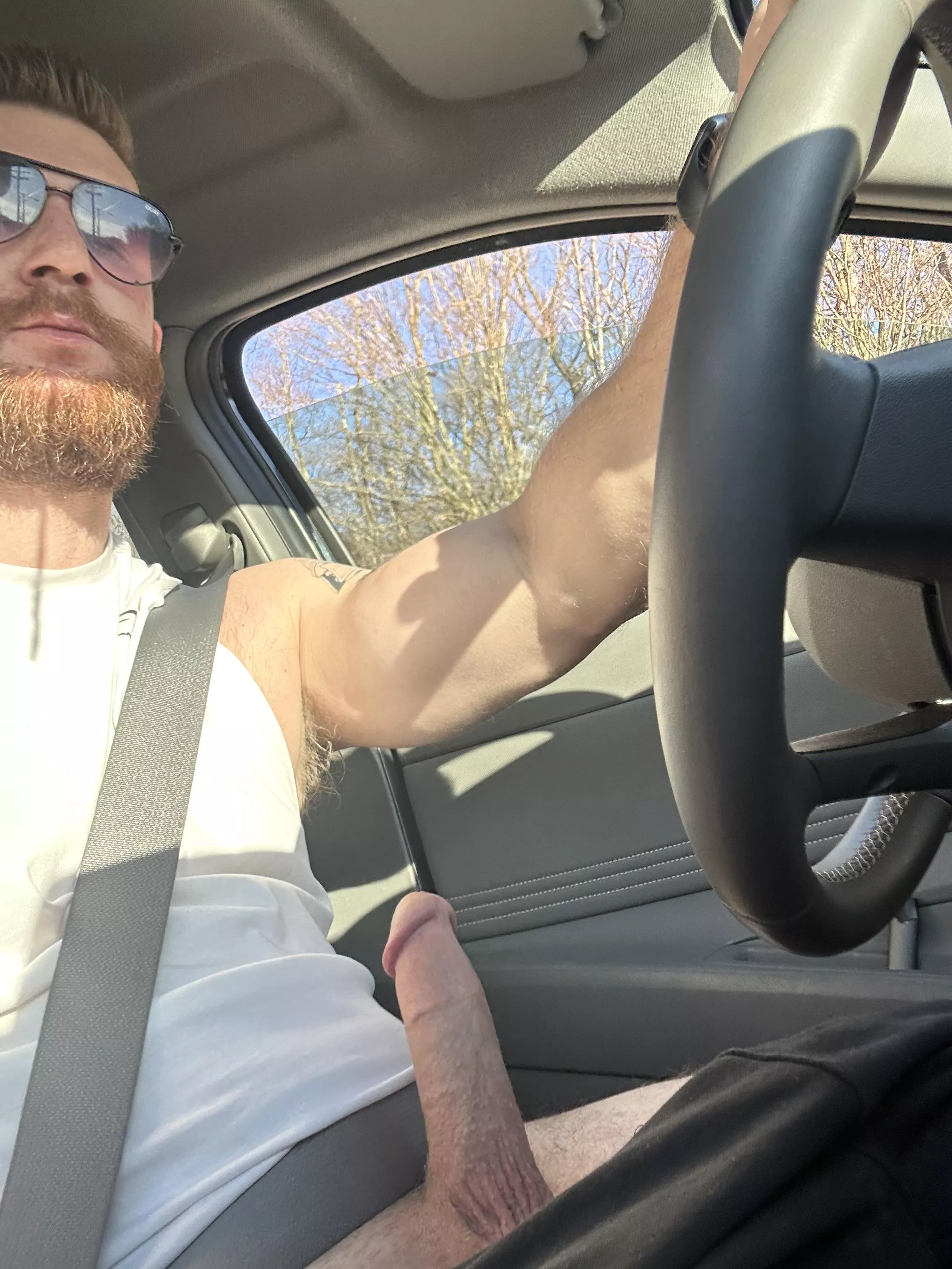 Drove around the park hoping someone would see my cock