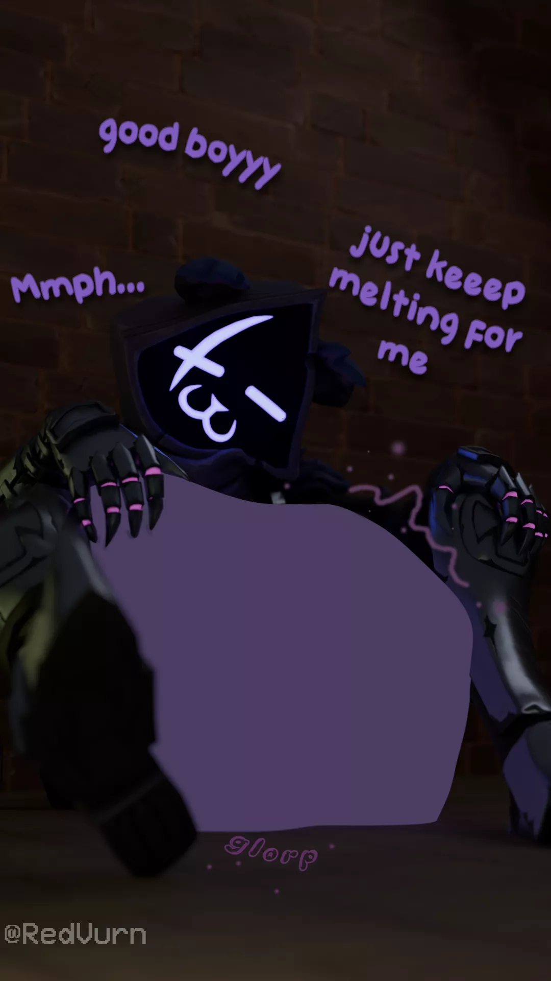 {Image} Raven Team Leader Digests you {Art by @RedVurn on DA and Twitter} [Female Pred, Praise, Furry pred]