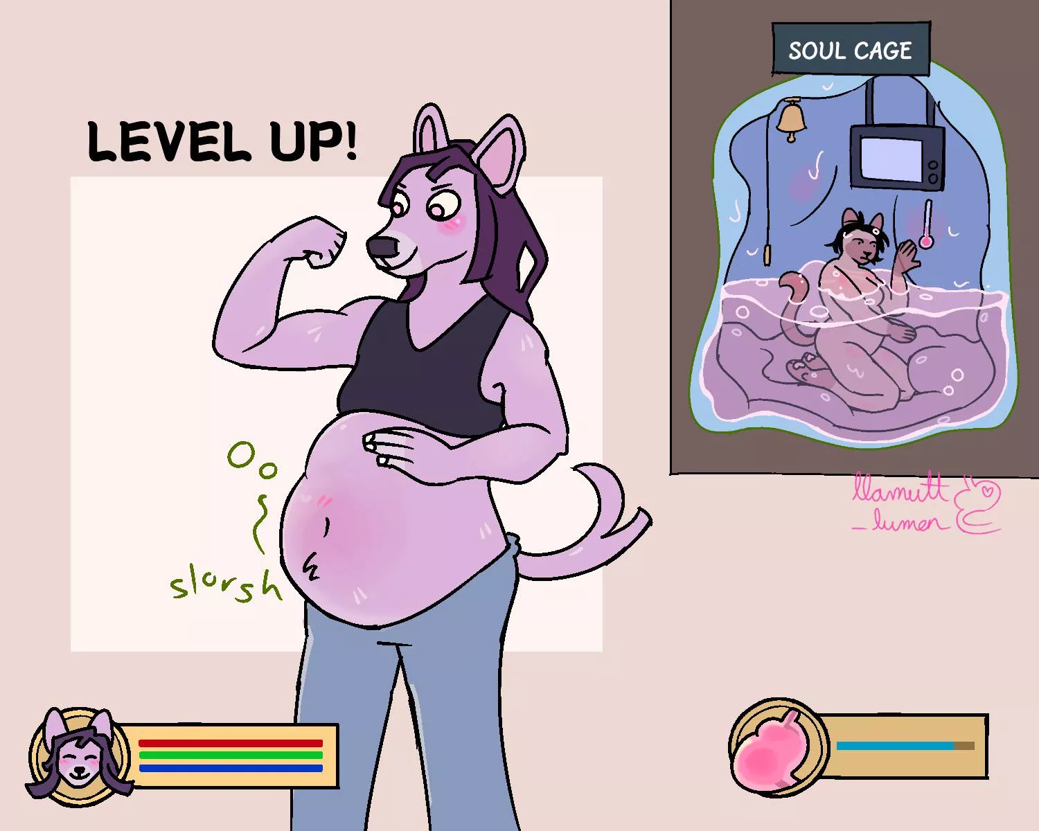 {image} Soul cage (llamutt_lumen) [F/f furry] [post vore post digestion] [absorption] [soul entrapment] [dog pred] [unwilling cat prey]