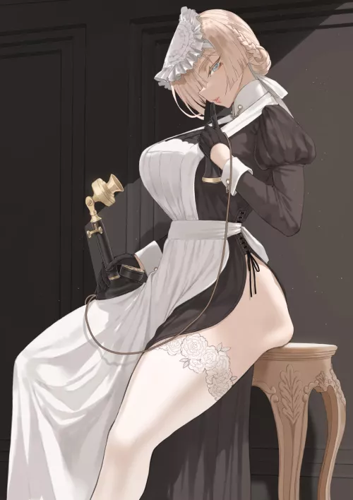 milf maid taking a call [original]