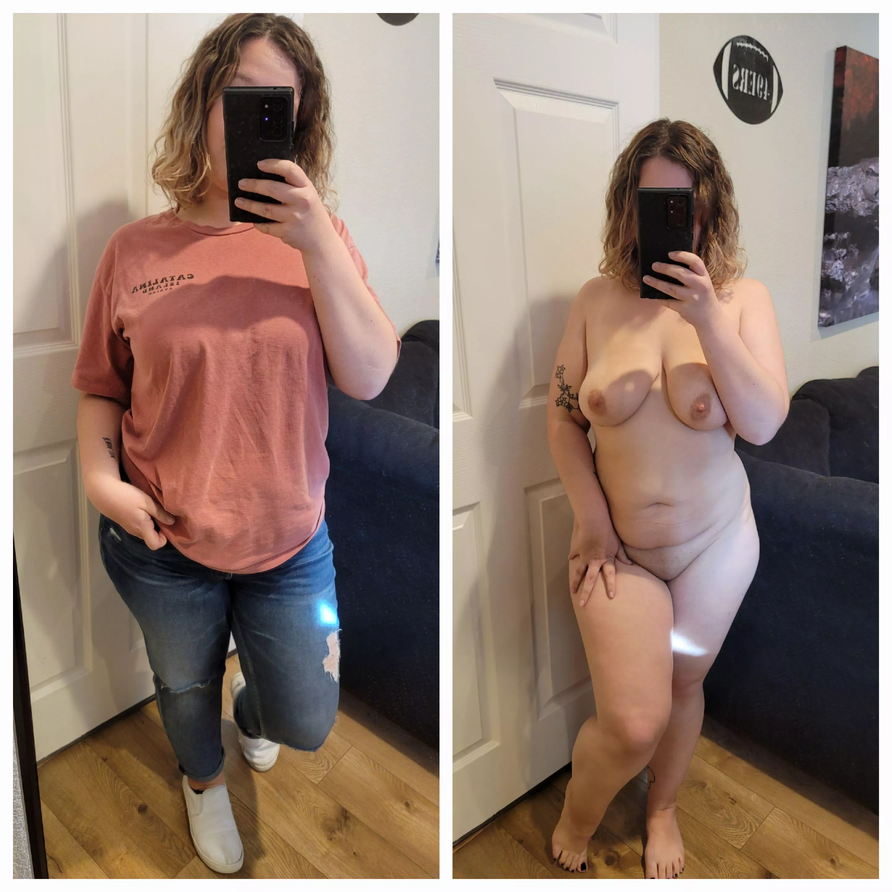 Mombod in vs out of clothes 
