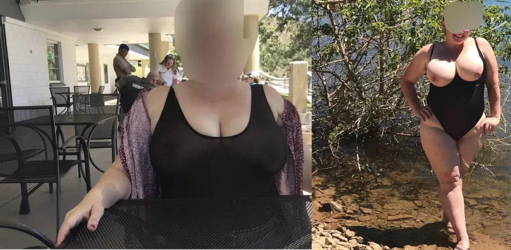 My wife at a local lake