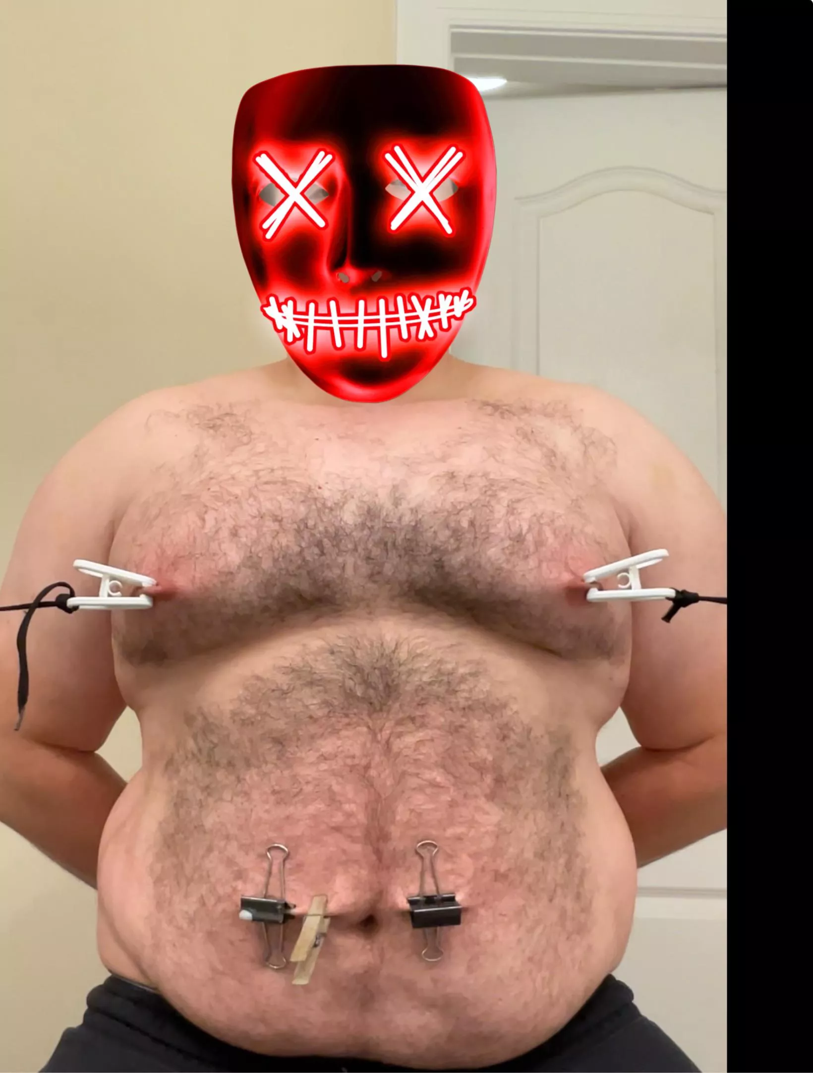 Painful nipple torture.