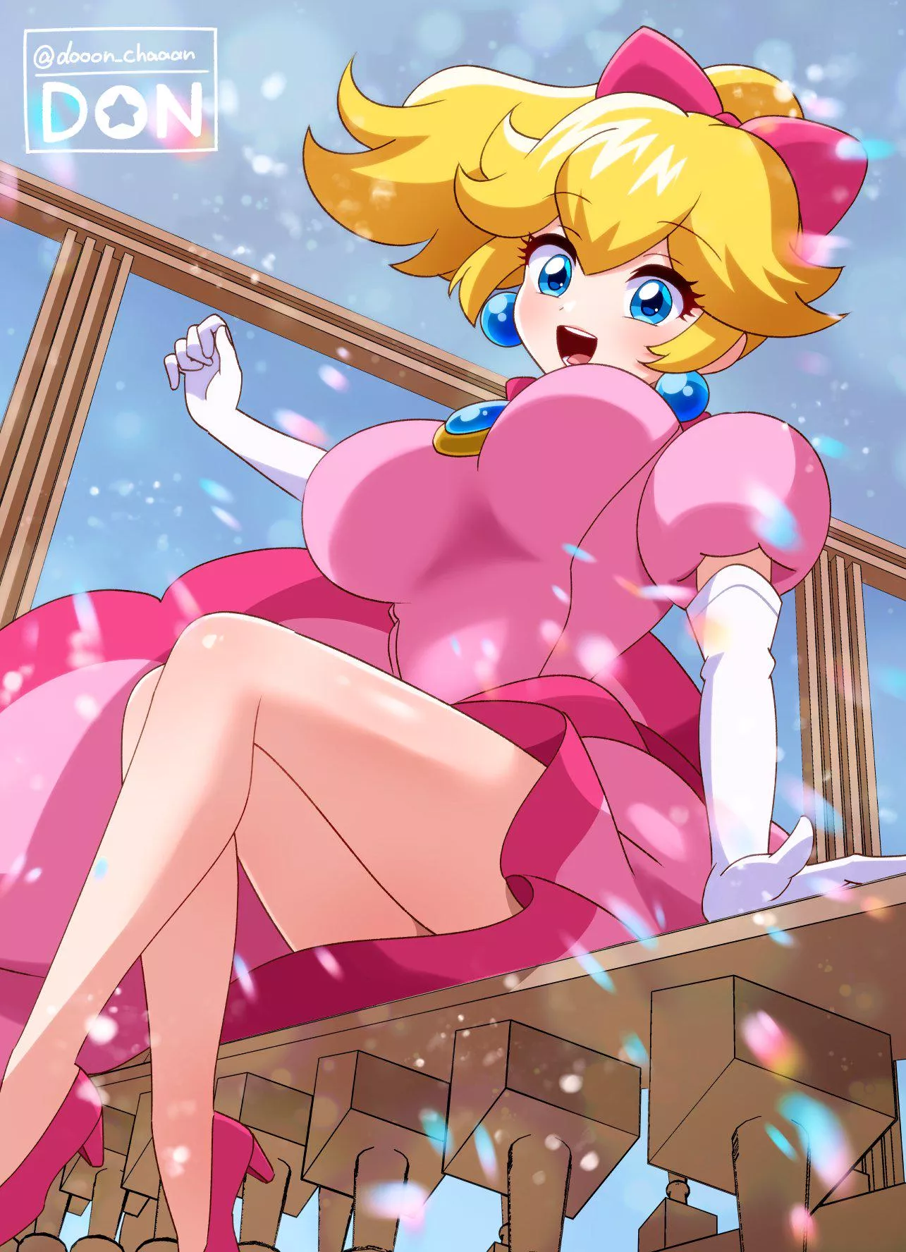 Princess Peach sitting down