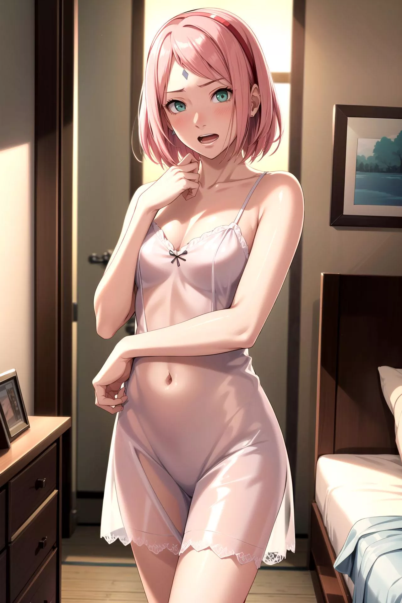 Sakura ready for bed