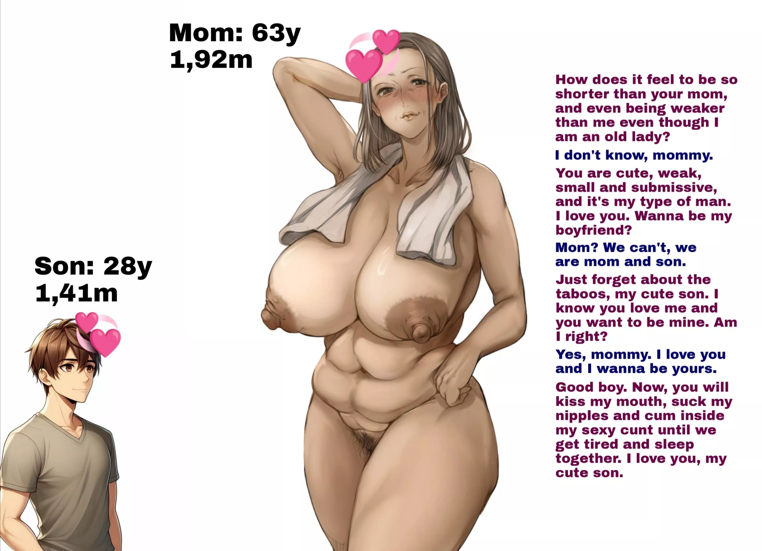 Tall old sexy mom and her small son [incest] [milf] [tall girl] [old woman] [mother]