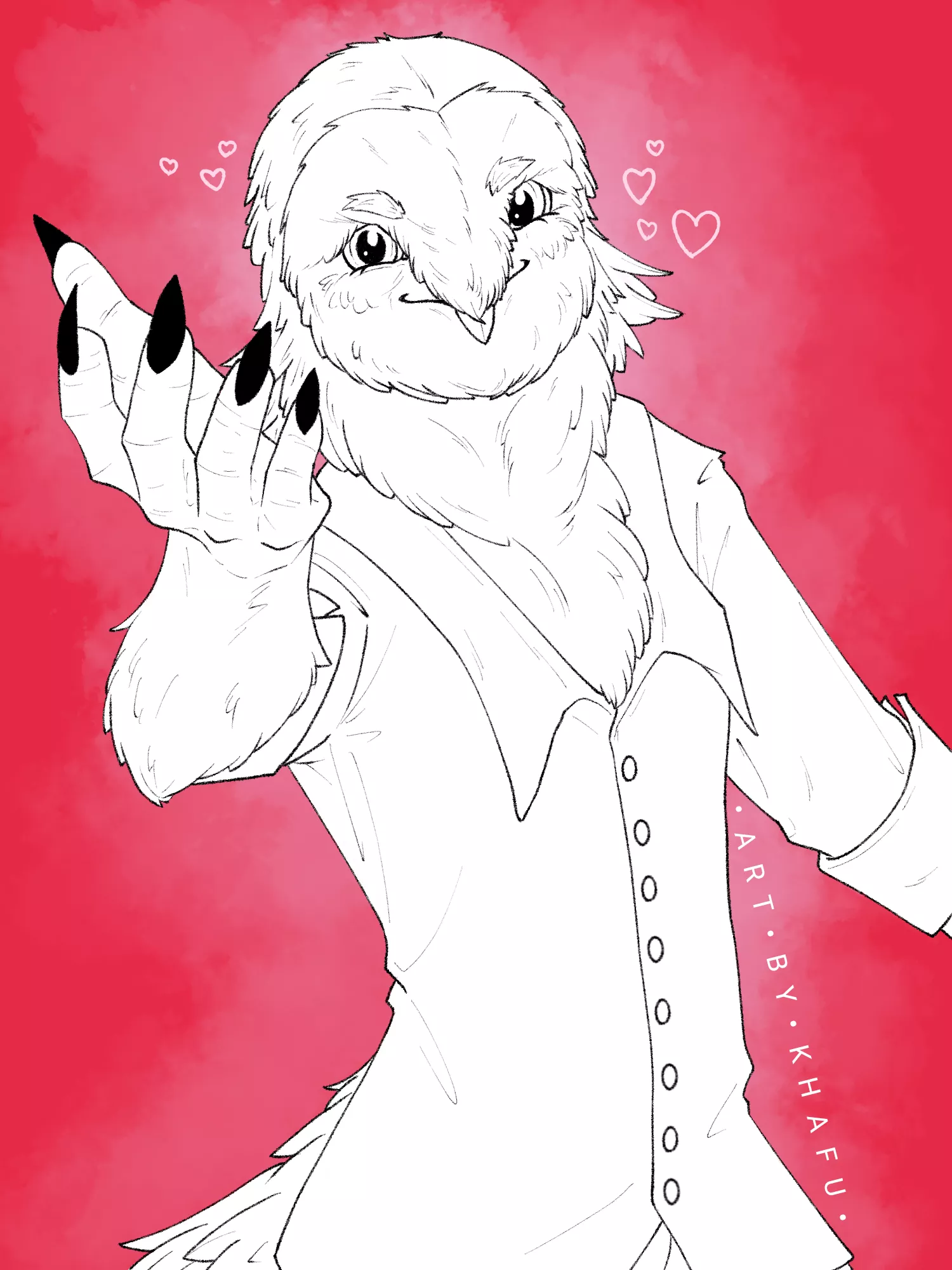 (Art by me!) Lineart added to my boy Quinn! Also I need a lil help! Question in description!