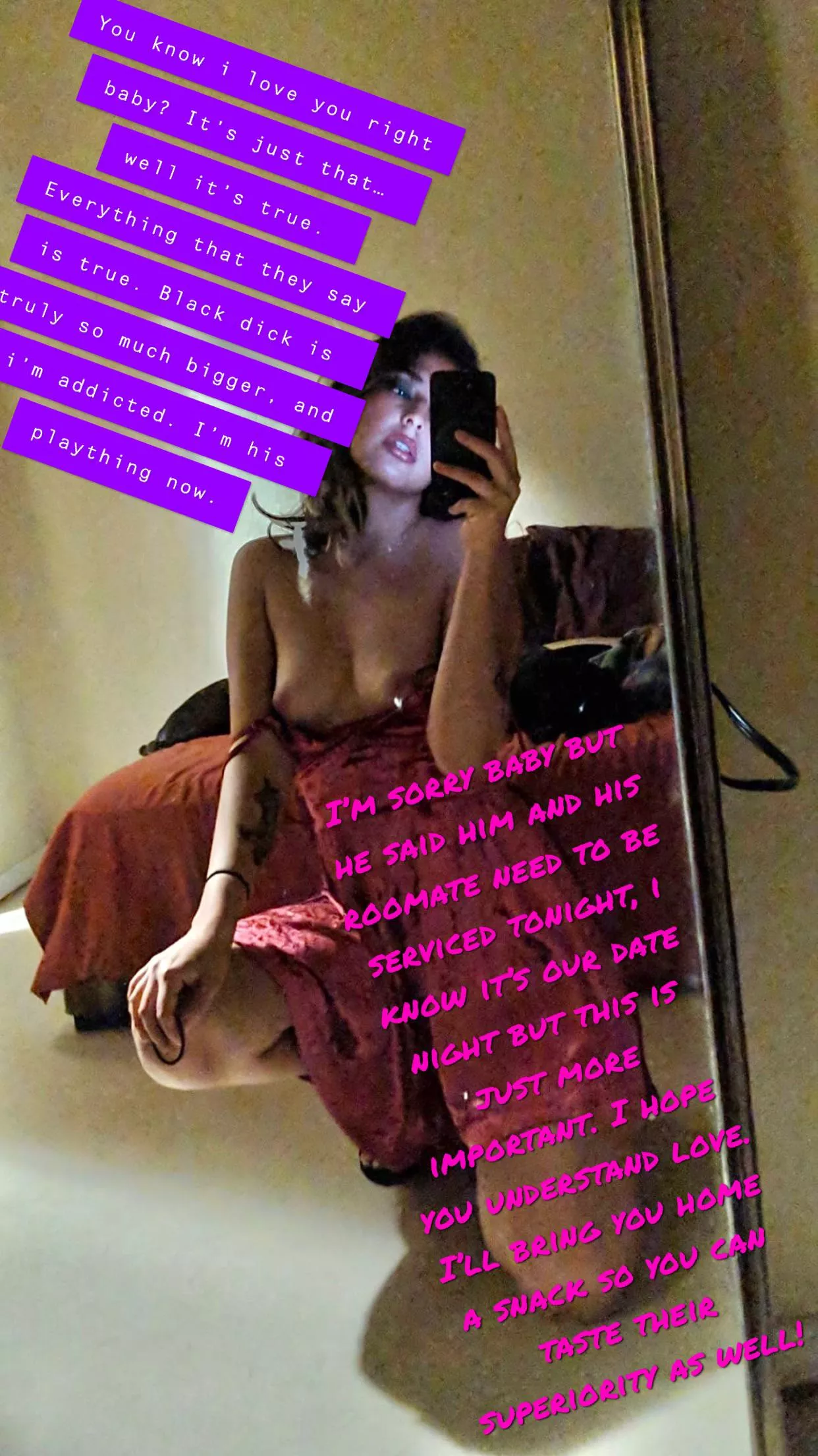 My life has changed completely these last few months!! Definitely for the better 👅. What I sent to hubby to let him know why date night was cancelled.