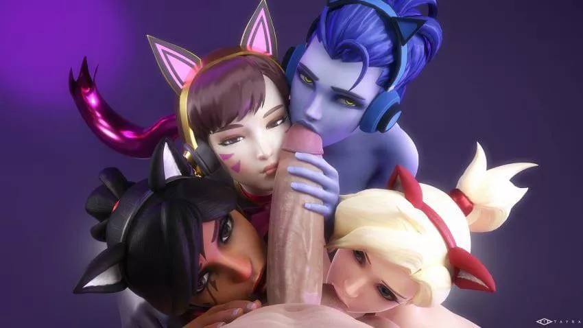 Phara mercy Dva and widow sucking cock 