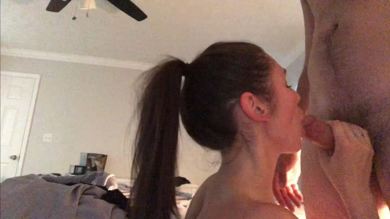 Ponytail blowjob 