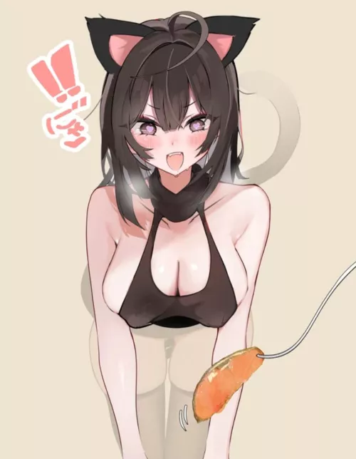 Tempting her with fish