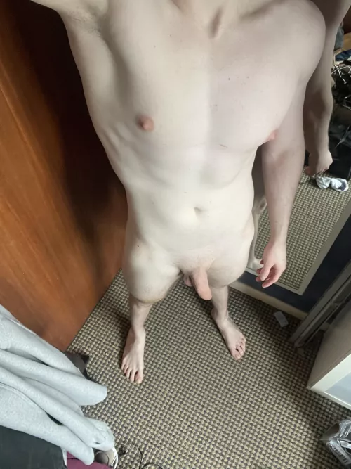 Unclothed, no locked cock and no leather or toys on me what do you think?