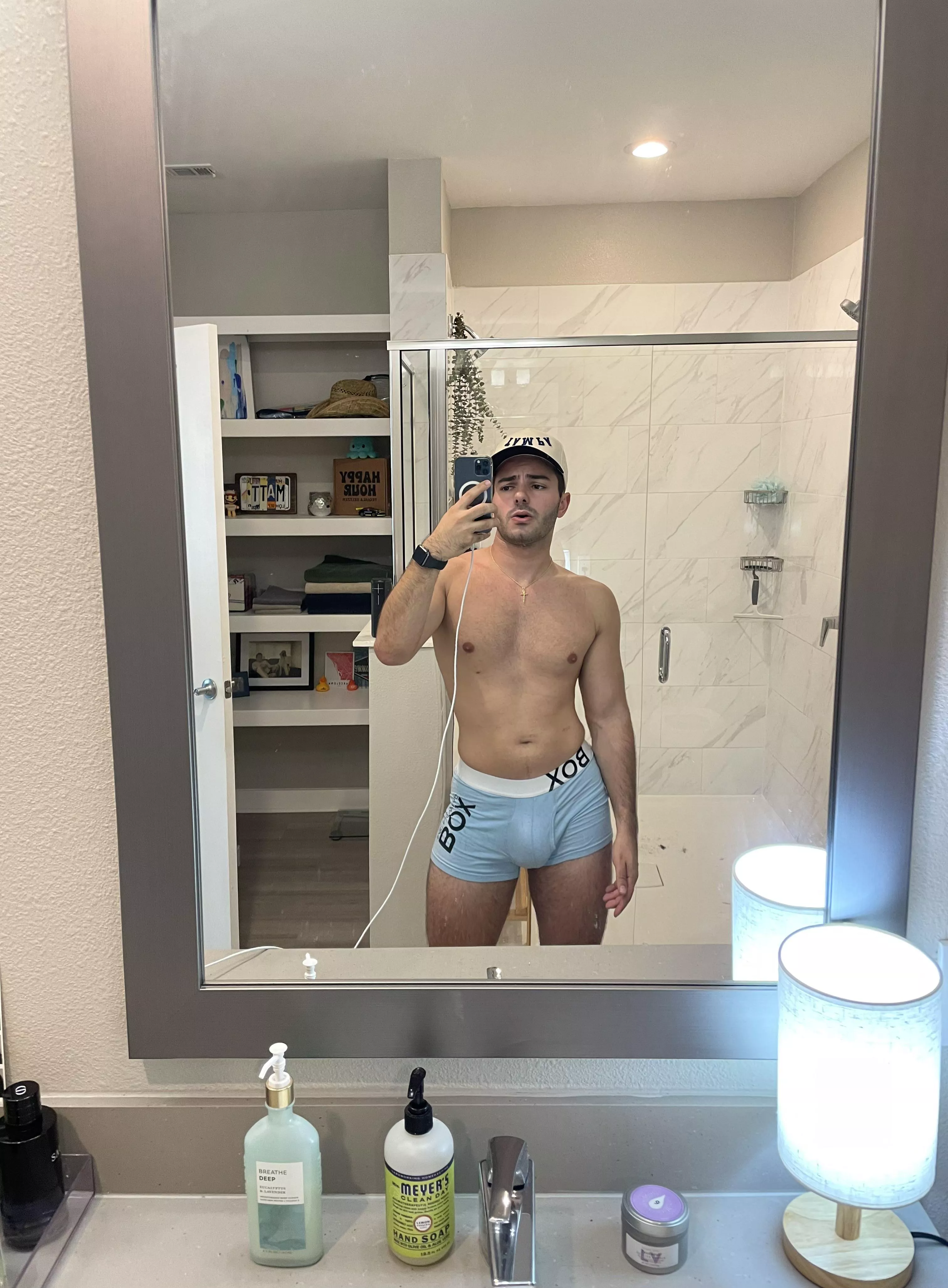 [24] What would you do if you saw me walking around the house like this?🤫