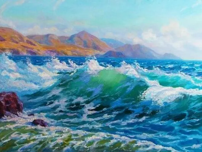 Big wave. My oil painting. Oil in canvas
