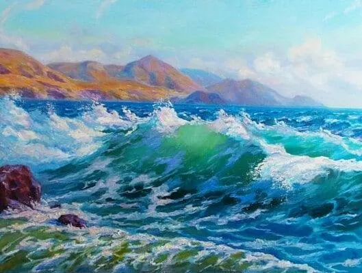 Big wave. My oil painting. Oil in canvas