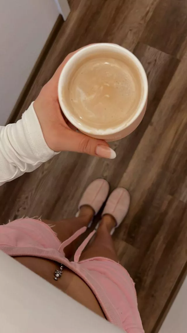 Crop top PJ's and my morning cup